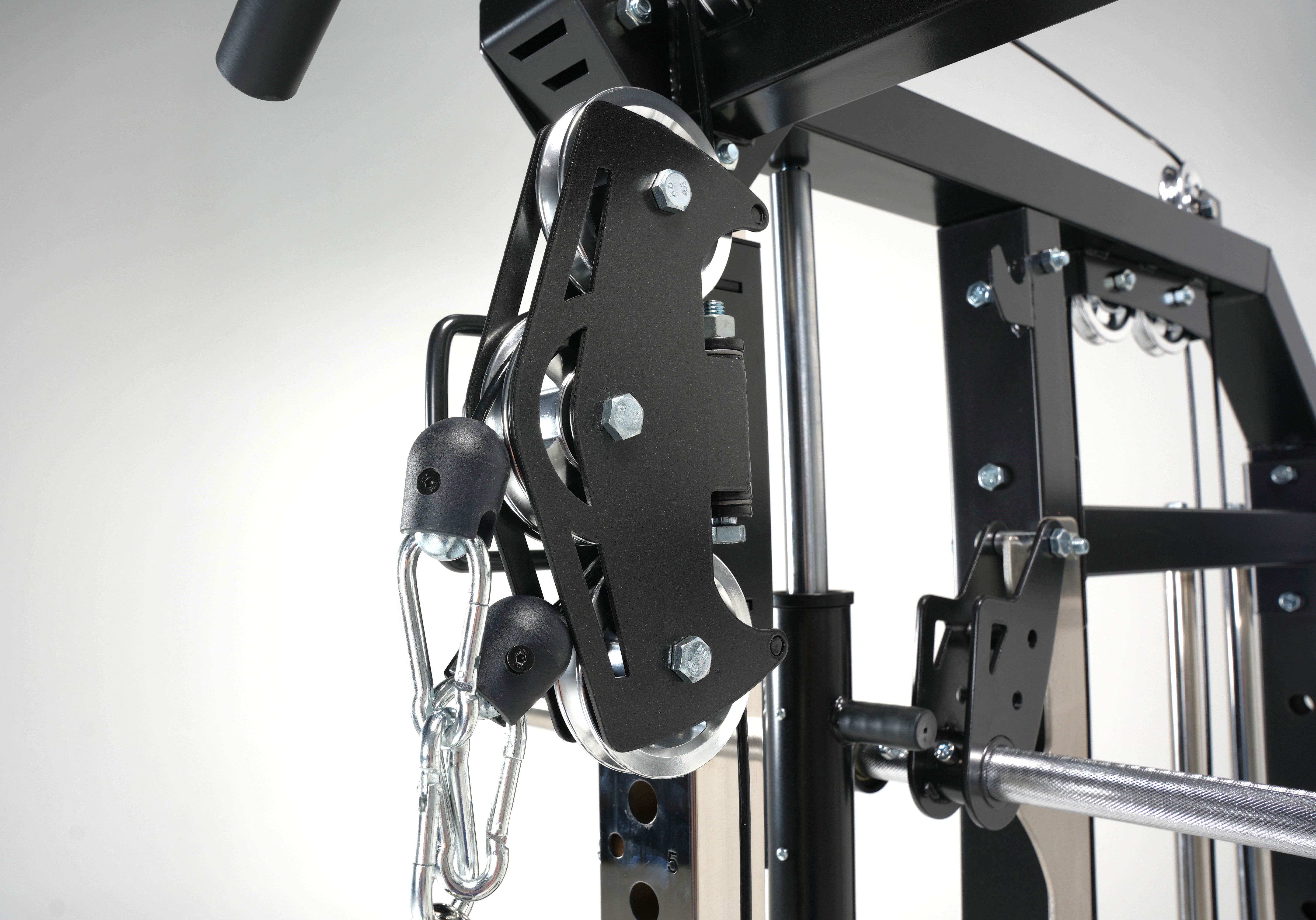 All in One Trainer 90XPRO Smith Functional Trainer 1:1 & 2:1 Cable Ratio + Leg Press + XTR Bench + Jammer Arms